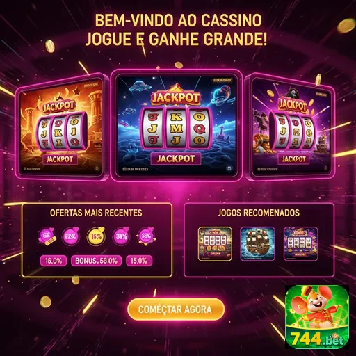 Imagem de boas-vindas ao cassino 744bet com destaque para jogos emocionantes.