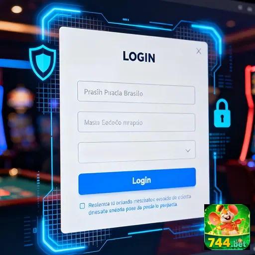 Interface de login do cassino 744bet, com design moderno e fácil navegação para usuários.